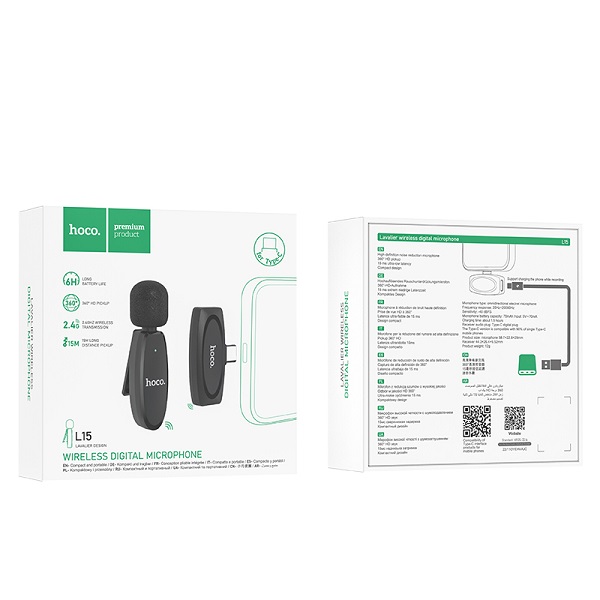 Hoco L15 Type-C Lavalier Wireless Microphone (for Android)