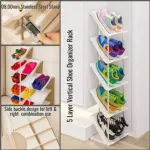 5 Layer Vertical Shoe Rack Space Saving Cabinet With Strong Load Bearing Stainless Steel Stand