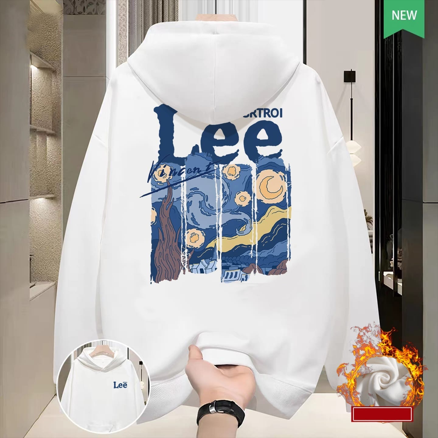 Men's Winter Hoodie, 320 GSM Cotton, Length 28 to 30 Inch, 6 Colours