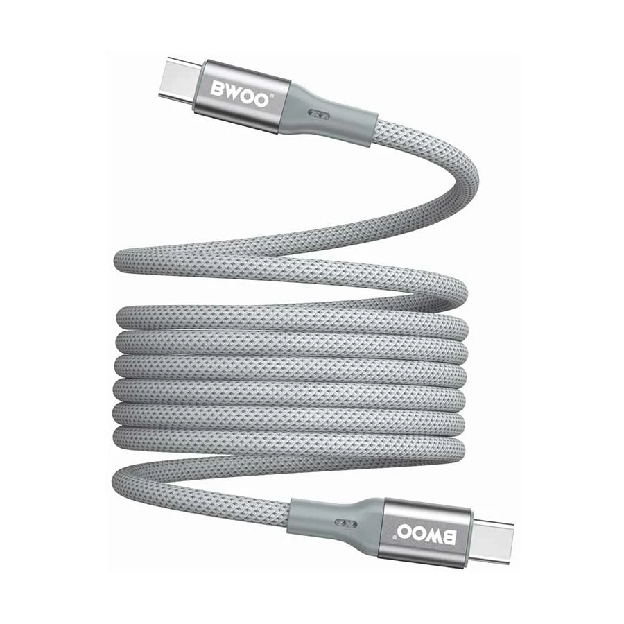 Bwoo BO-X311C-C 65W USB-C to USB-C Braided Cable 1 Meter Gray