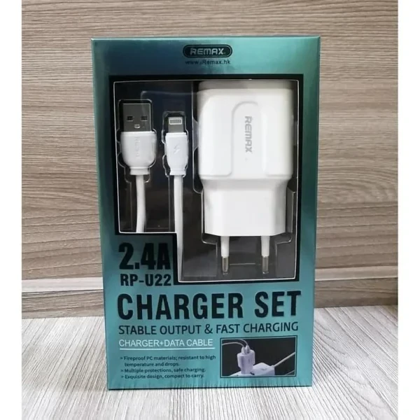 REMAX RP-U22 Fast Charging Adaptor 2.4A With Data Cable