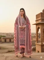 Women's Silk Digital Print Three Piece with Semi Cotton Orna