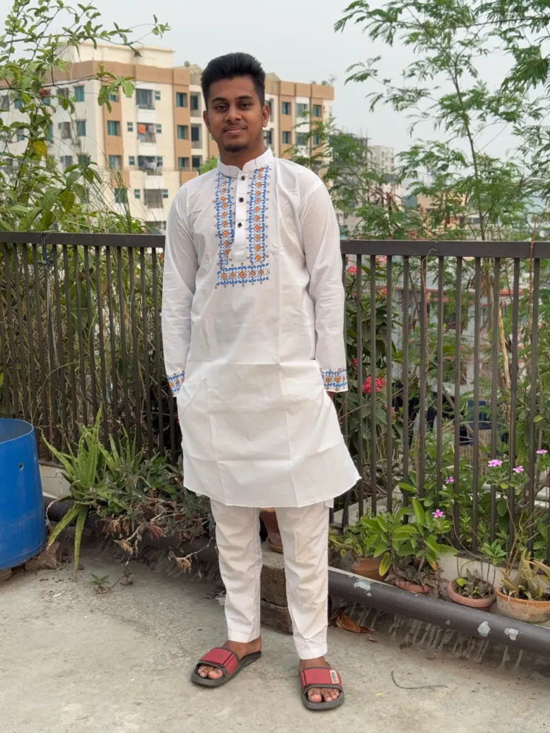 Men's Dhupian Block Print Panjabi, Sizes 38 to 46