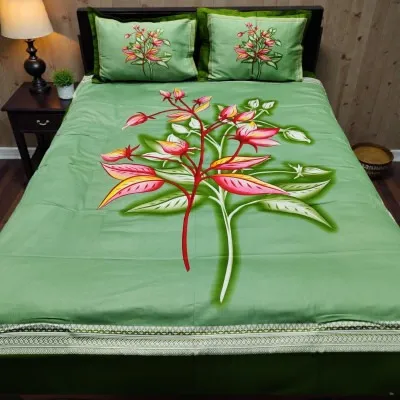 Pure Panel Cotton Bed Sheet with 2 Pillow Covers, 6 Colours