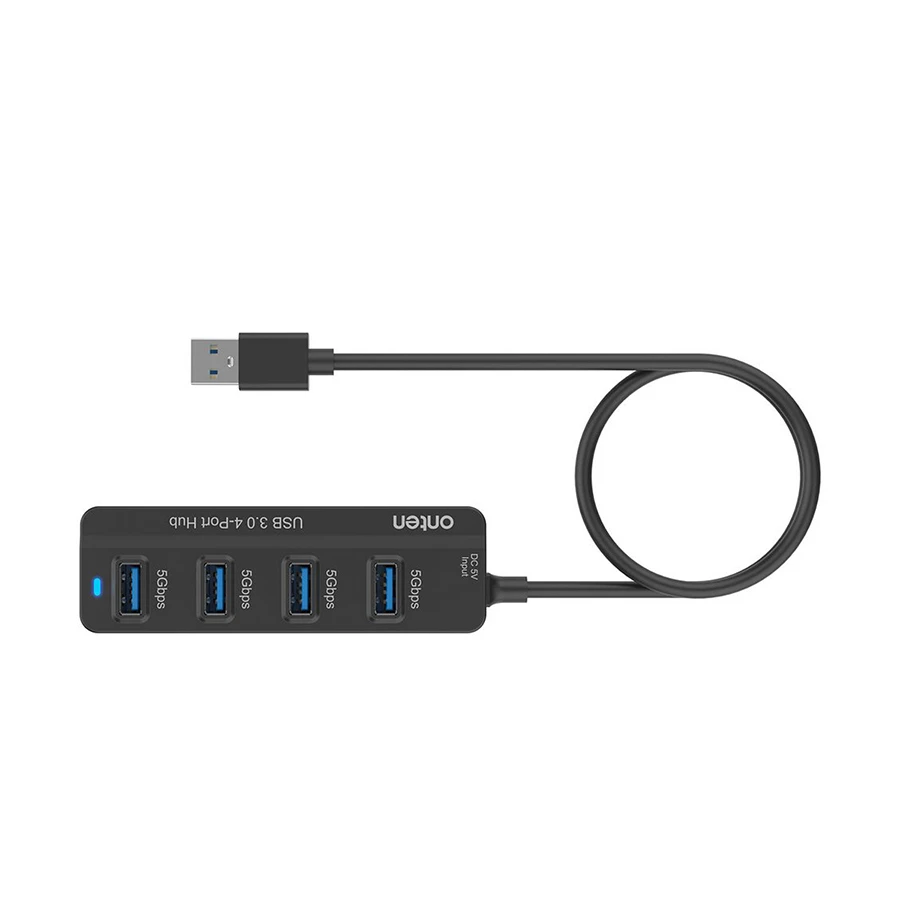 Onten OTN-2305 USB Male to Quad USB Female Hub Black