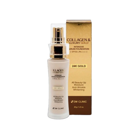 3W Clinic Collagen & Luxury Gold Intensive Serum Foundation SPF50+ PA++ 40g (Korea)