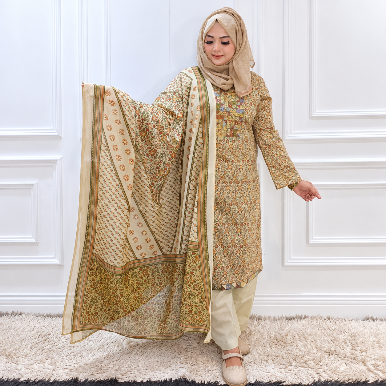 Ganga Boutiques Premium Unstitched 3-Piece Collection – An Elegant and Refined Look