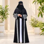 Premium 3-Piece Dubai Fabric Abaya Set with Original Embroidery (Koti, Inner & Hijab)