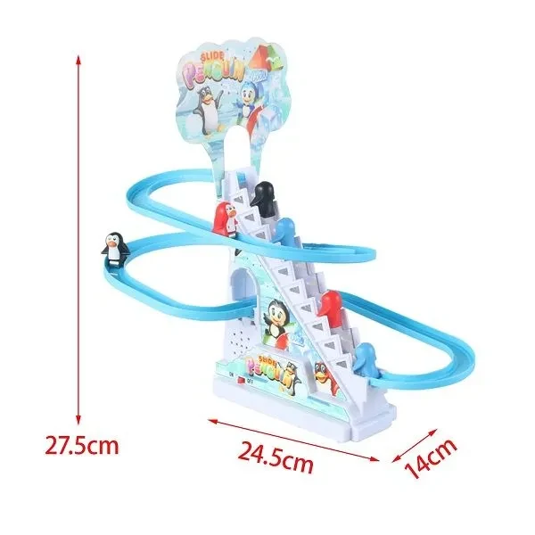 Penguin Track Slide Toys With Lights For Kids