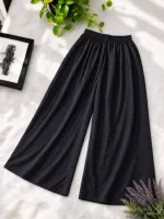 Women's Solid Colour Linen Palazzo, Free Size Waist 28 to 42