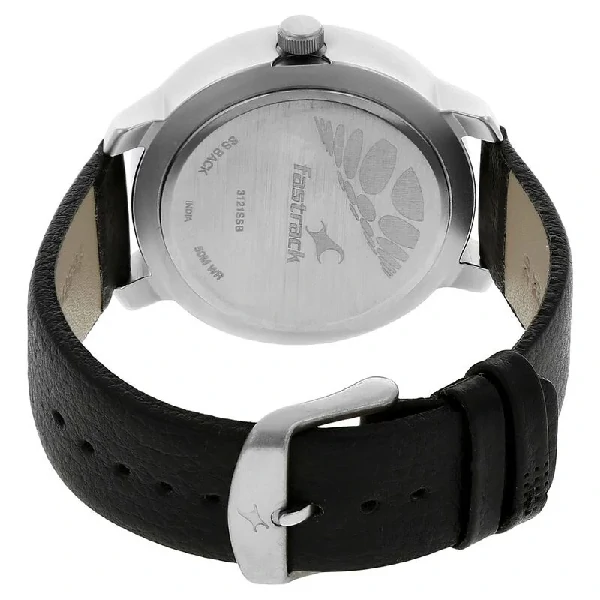 Fastrack NR3121SL02 Quartz Analog Grey Dial Leather Strap Watch