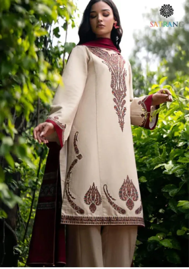 Cotton Silk Three Piece with 42 Inch Kameez, 3 Colours