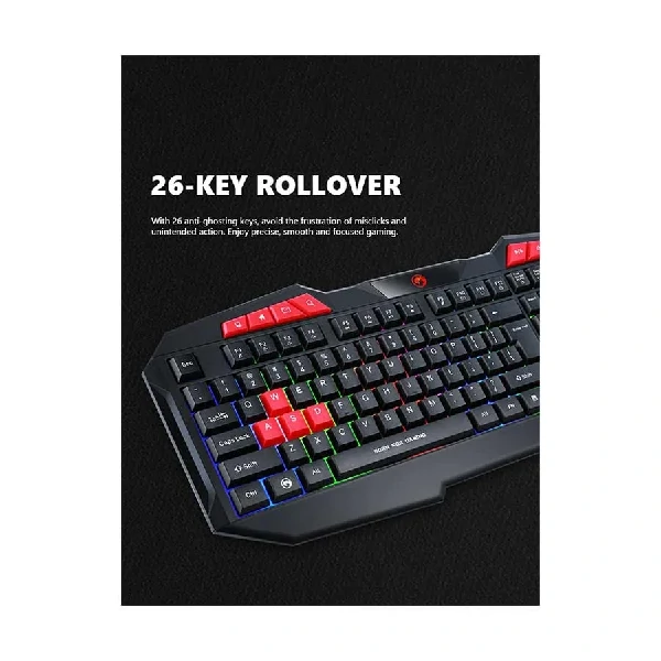 Marvo Scorpion K602 Rainbow LED Wired Black Gaming Keyboard