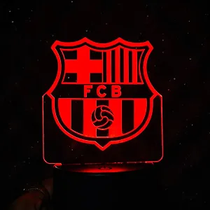 GearUP Acrylic Multicolor Night Lamp – FC Barcelona – White