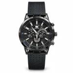 The Ultimate Gentleman 4-in-1 Essentials Combo – Olevs Skeleton Watch, Automatic Leather Belt, Wayfarer Sunglasses & Long Wallet Set for Men