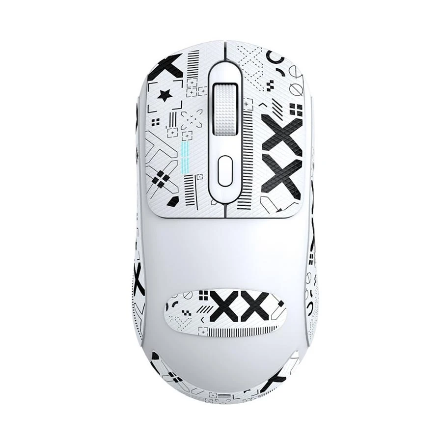 T-Wolf X8 Dual Mode Wireless Gaming Mouse White with Grip Tape