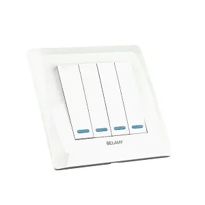 Belamy White 4 Gang 1 Way | BE-122-SW