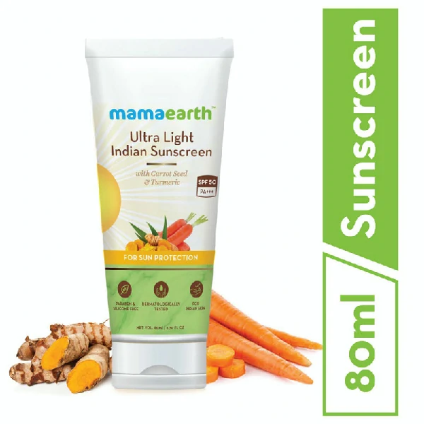 Mamaearth ultra light indian sunscreen SPF50 PA+++ (80ml)