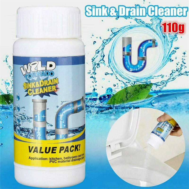 Wild Tornado Powerful Drain Cleaner Powder – Fast-Acting Pipe Dredging Agent for Clogged Kitchen Sinks, Bathrooms, Grease & Hair Removal