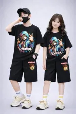 Kids' Drop Shoulder Printed Tee and Pant Set, 6 Colours