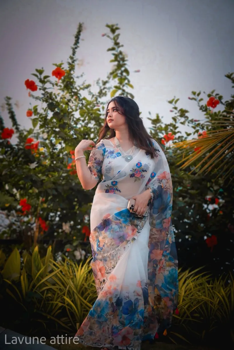 Chanderi Silk Floral Print Saree with Blouse Piece, 5 Colours