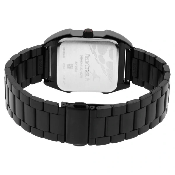 Fastrack NS3249NM01 Gamify Quartz Analog with Day and Date Black Dial Metal Strap Watch