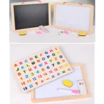 Educational Learning Multipurpose Double-Sided Magnetic Wooden Writing, Drawing Board (Whiteboard + Blackboard)