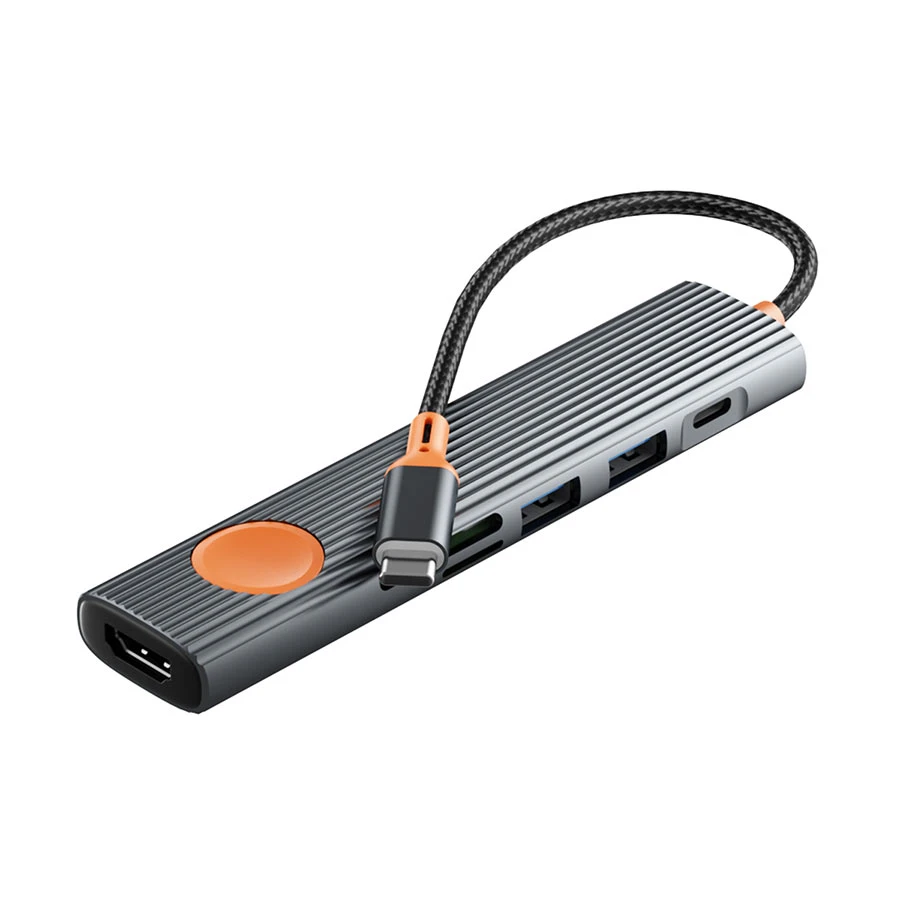 WiWU Travel Wi-HB007 USB-C to HDMI, SD, TF, Dual USB & Type-C Hub