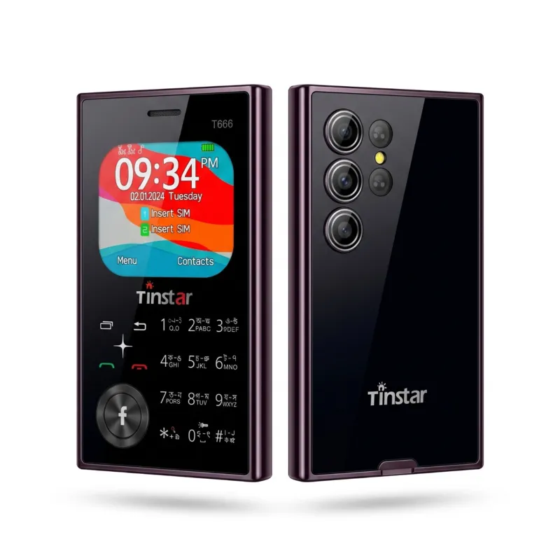 Tinstar T666 Dual SIM Card Phone - Golden