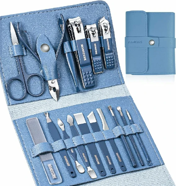 16Pcs Manicure Set Stainless Steel Nail Clippers Kit And Pedicure