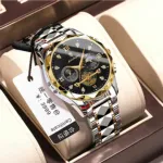 POEDAGAR 996 Men's Luminous Chronograph Watch - Stainless Steel