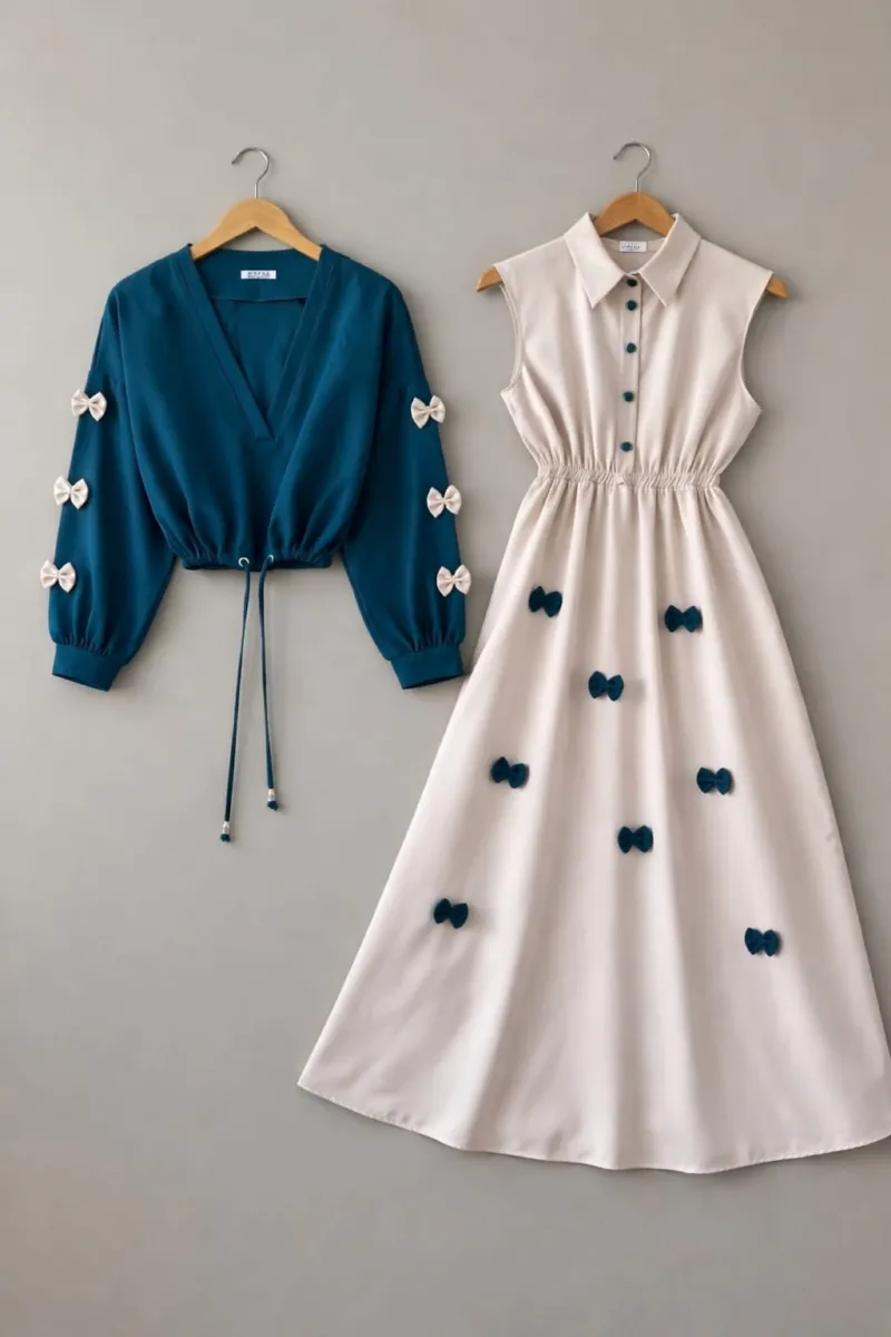 Women's Georgette Romper Gown and Shirt Set, 5 Colours