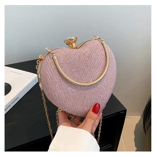 1 Bags Clutch Fashion Chain Luxury Designer Heart Shape For Women