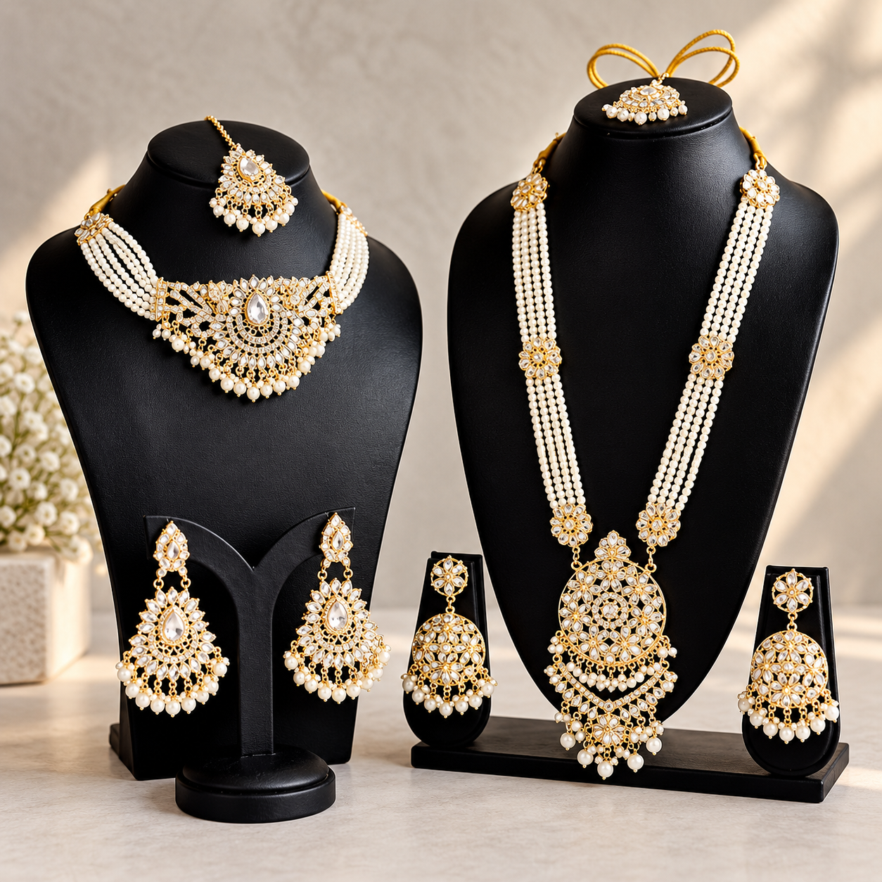 Royal Kundan & Pearl Complete Bridal Jewelry Set