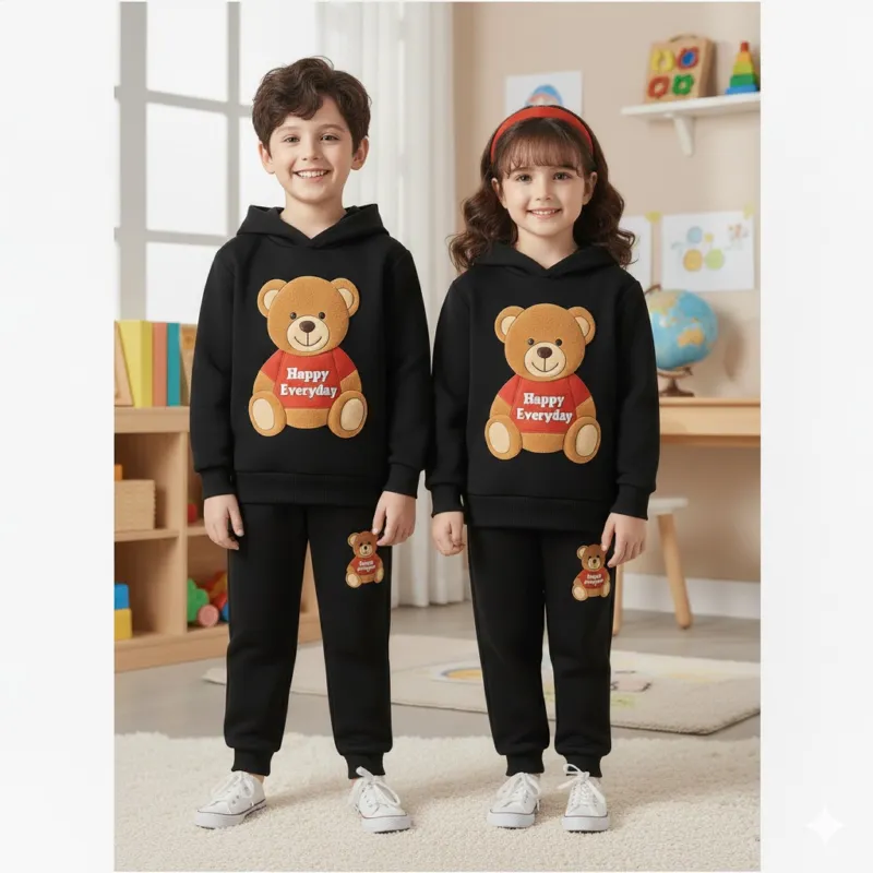 Boys' and Girls' DTF Print Hoodie Set with Pant, 280-300 GSM