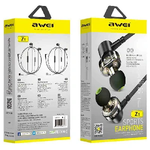 AWEI Z1 In-ear Dual Driver Unit Stereo Sound Heavy Bass Magnetic Wired Earphone