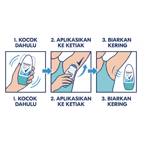 Rexona Motion Activated Shower Clean Roll On 45ml (Indonesia)