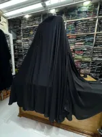 Abaya Full Set with Lace Work, Koti and Hijab, Body 36 to 46