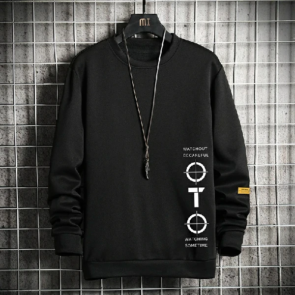 Men's Full Sleeve Sweatshirt- Black OTO