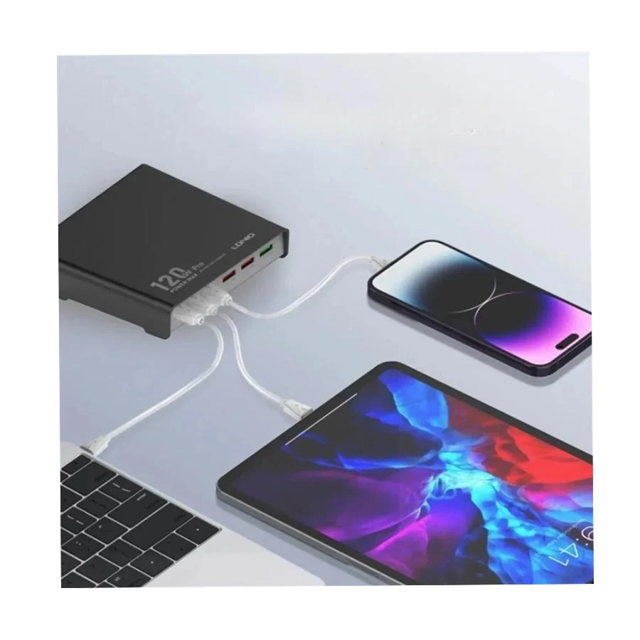 LDNIO Q605 120W 6 Port Black Desktop Charging Station