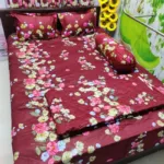 5 Piece AC Katha Set with King Size Bed Sheet, Pure Cotton Twill