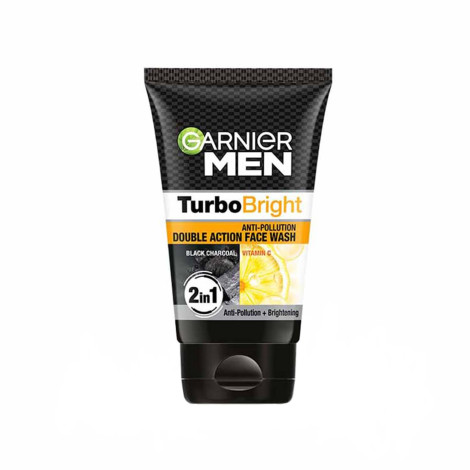 Garnier Men Turbo Bright Anti-Pollution Double Action Face Wash 100g (India)