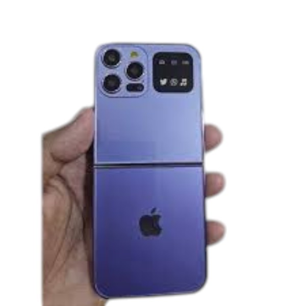 iPhone i15 Pro Flip Button Mobile Purple Colour (New)