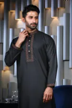 Men's Embroidered Cotton Panjabi with Box, Body 40 to 48