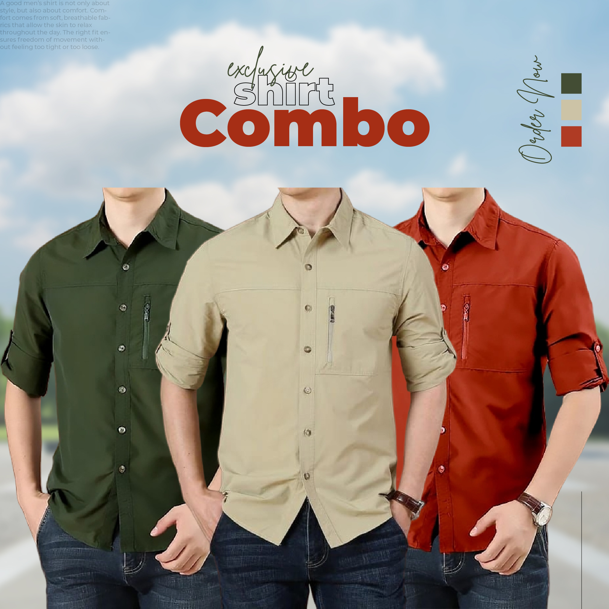 Exclusive 3-Piece Stylish Shirt Combo Pack