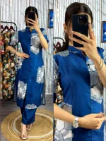 Women's Two Piece Kurti Set, Screen Print Pure Cotton