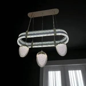 Qulik Contemporary Oval Frame Chandelier With Hanging Pendant Lights (QL-196)