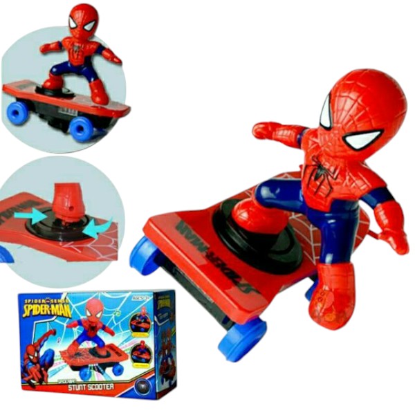 Spider Man Car-Styling Toy Spiderman Stunt Car With Skateboard