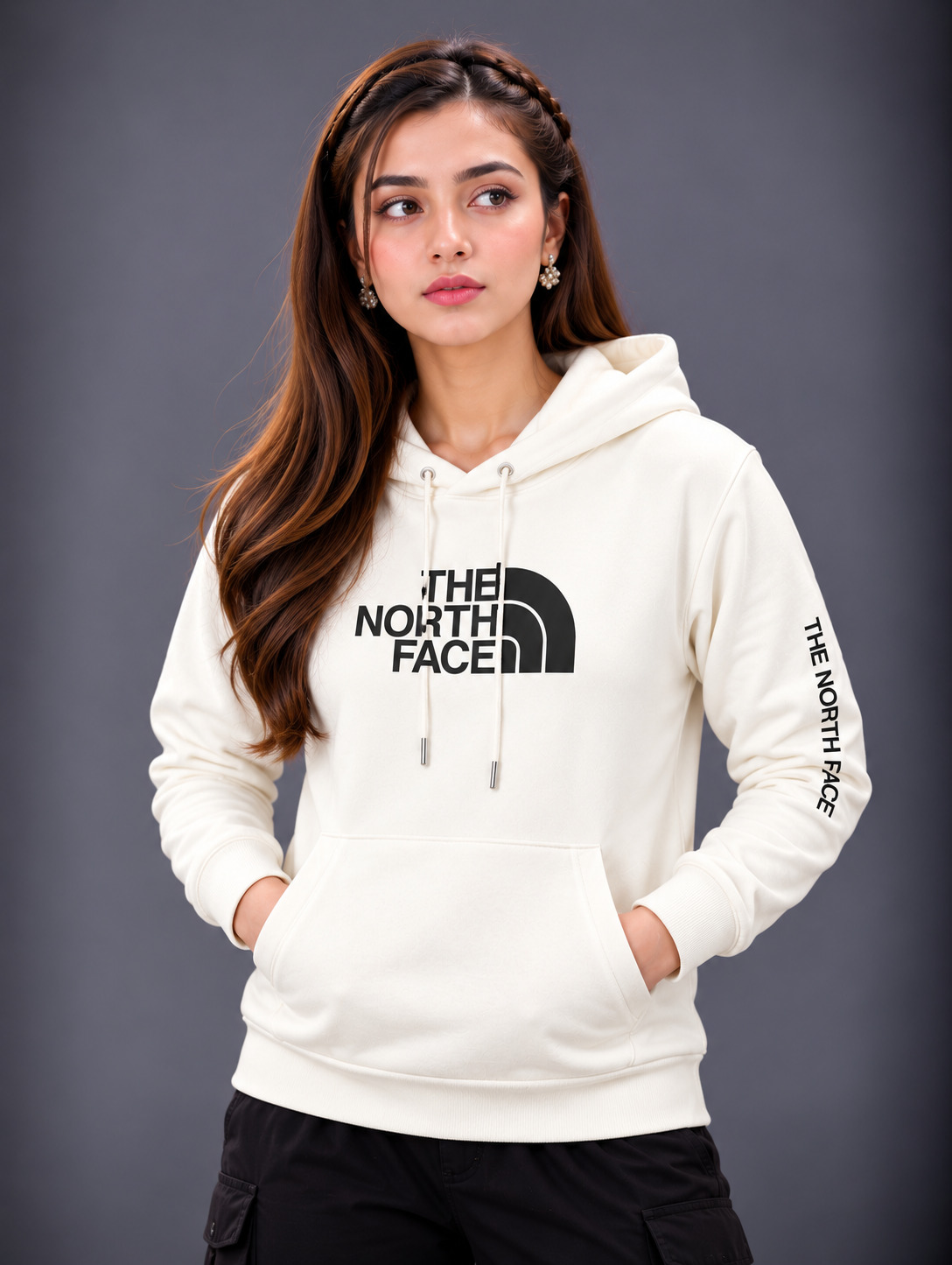 Women's Pure Cotton Semi Baggy Hoodie, 330-350 GSM, Sizes M to XL