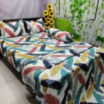 5 Piece AC Katha Set with King Size Bed Sheet, Pure Cotton Twill